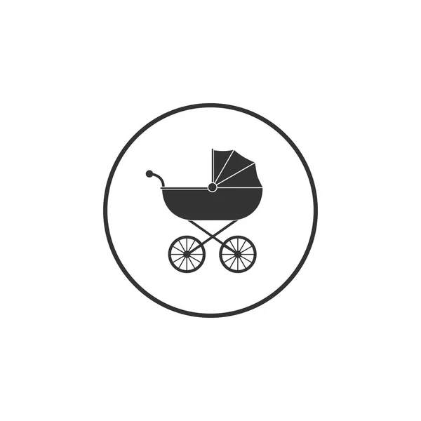 婴儿，马车，越野车，婴儿车，婴儿车，车轮图标。矢量插图，平面设计. — 图库矢量图片