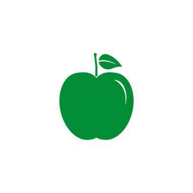 Elma, meyve ikonu. Vektör illüstrasyon, düz tasarım.