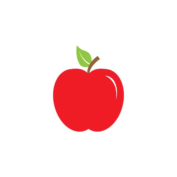 Jabłko, ikona owoców. Ilustracja wektorowa, Płaska konstrukcja. — Wektor stockowy