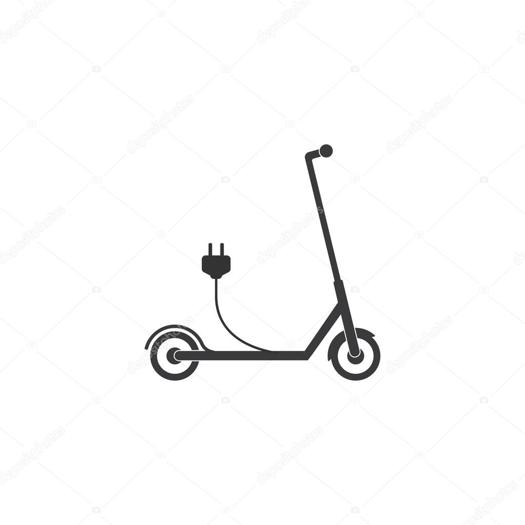Electric scooter icon. Vector illustration, flat design.