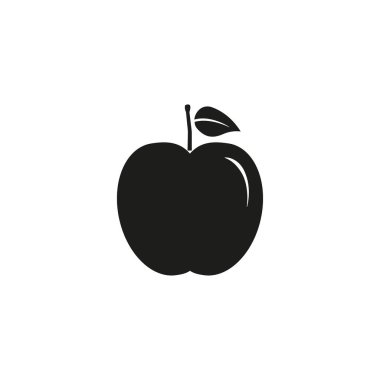 Elma, meyve ikonu. Vektör illüstrasyon, düz tasarım.