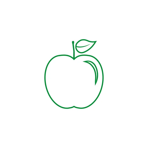 Elma, meyve ikonu. Vektör illüstrasyon, düz tasarım. — Stok Vektör