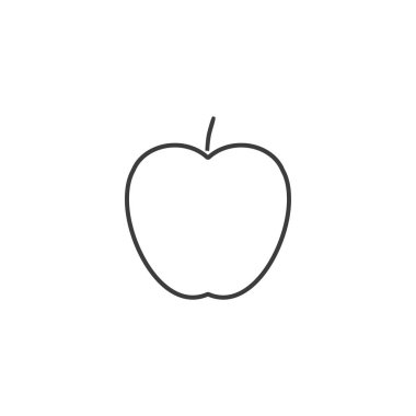 Elma, meyve ikonu. Vektör illüstrasyon, düz tasarım.