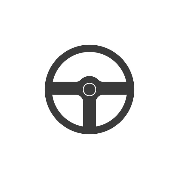 Icono del volante del coche. Ilustración vectorial, diseño plano . — Archivo Imágenes Vectoriales
