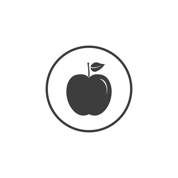 Jabłko, ikona owoców. Ilustracja wektorowa, Płaska konstrukcja. — Wektor stockowy