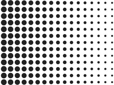 Yarı ton, daireler, nokta, geçiş deseni. Vektör çizimi.