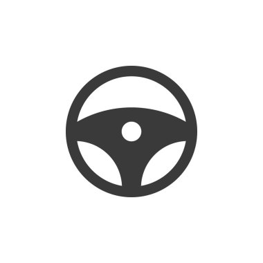 Araba direksiyon simgesi. Vektör illüstrasyon, düz tasarım.