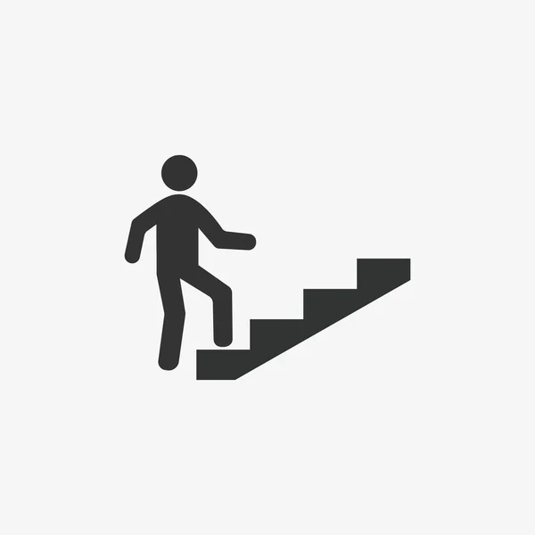 Escaleras, ícono de la escalera de carrera. Ilustración vectorial, diseño plano . — Vector de stock