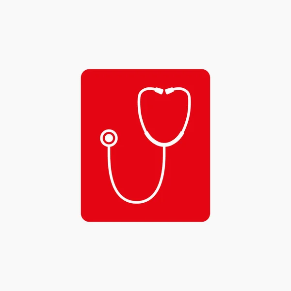 Medical, stethoscope icon. Vector illustration, flat design. — Stock Vector