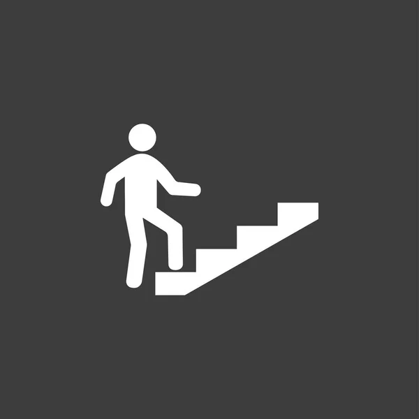 Escaleras, ícono de la escalera de carrera. Ilustración vectorial, diseño plano . — Archivo Imágenes Vectoriales