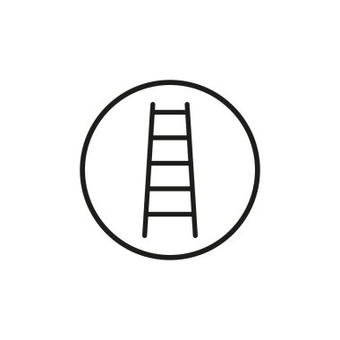 Merdiven, merdiven ikonu. Vektör illüstrasyonu, düz tasarım.