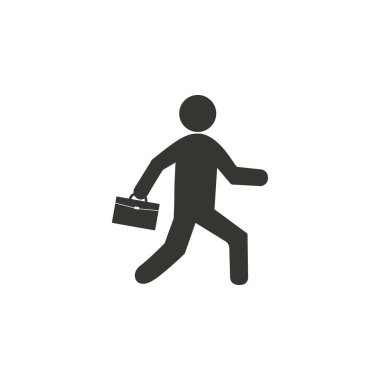 İş dünyası, iş adamı ikonu. Vektör illüstrasyonu, düz tasarım.