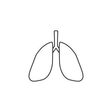 Akciğerler, tıbbi ikon. Vektör illüstrasyonu, düz tasarım.