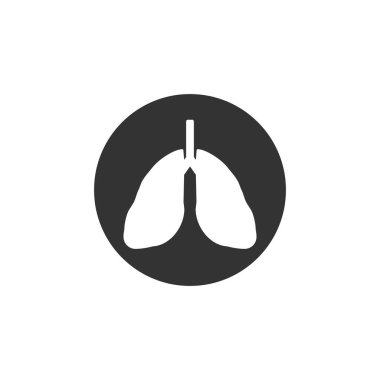 Akciğerler, tıbbi ikon. Vektör illüstrasyonu, düz tasarım.