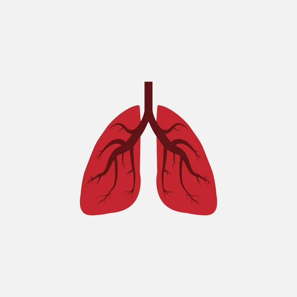 Płuca, ikona medyczna. Ilustracja wektora, płaska konstrukcja. — Wektor stockowy