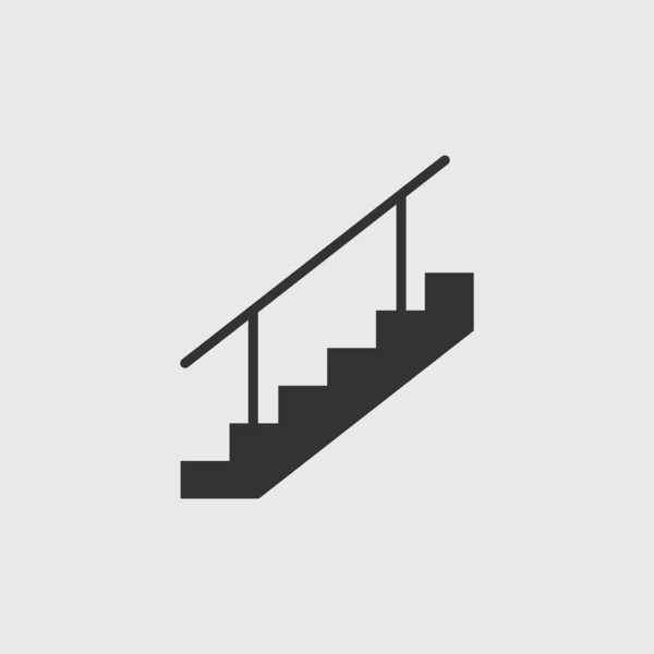 Escaliers, cage d'escalier, icône en haut. Illustration vectorielle, design plat . — Image vectorielle