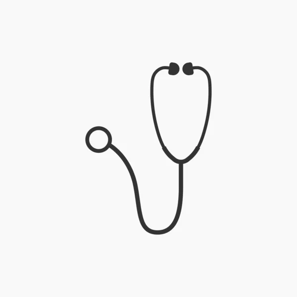 Medical, stethoscope icon. Vector illustration, flat design. — Stock Vector