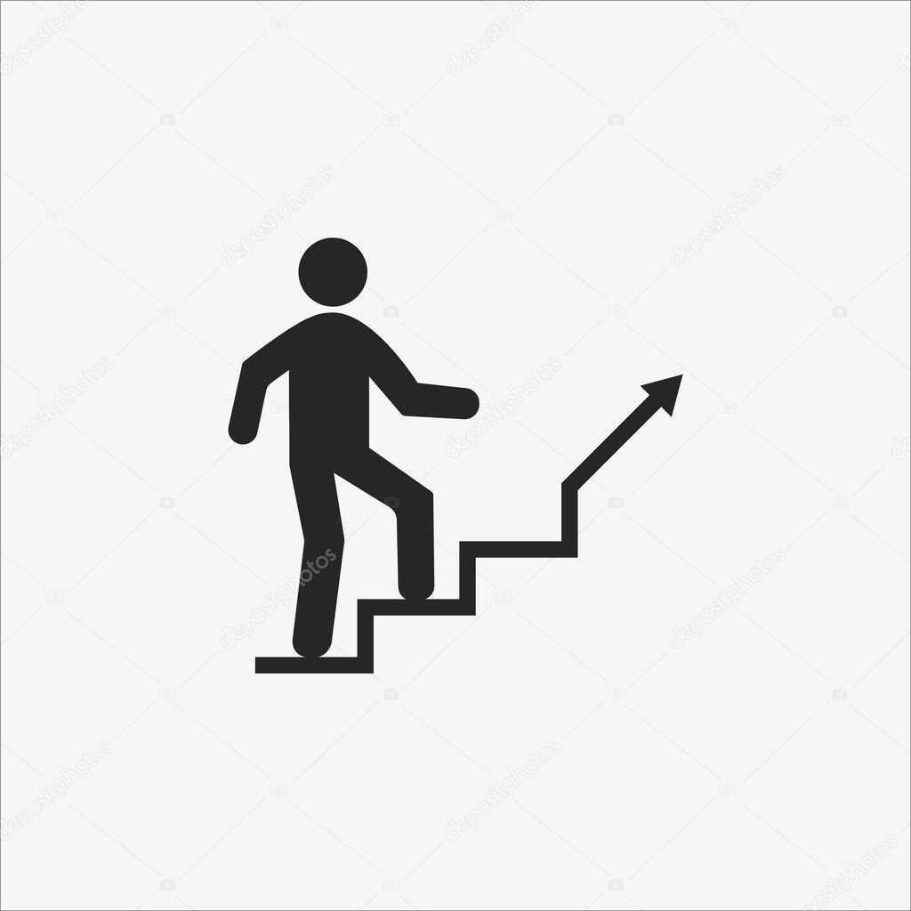 Stairs, Career ladder icon. Vector illustration, flat design.