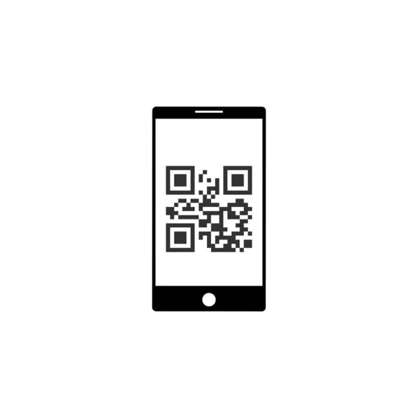 Smartfon, ikona kodu Qr. Ilustracja wektora, płaska konstrukcja. — Wektor stockowy