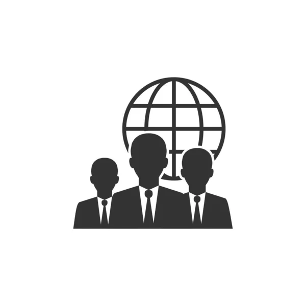 Global user, businessman icon. Vector illustration, flat design — ストックベクタ