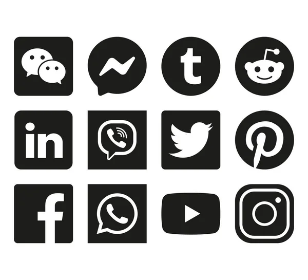 18, October, 2019. Minsk, Belarus. Social networks icons. Vector illustration, flat design — ストックベクタ