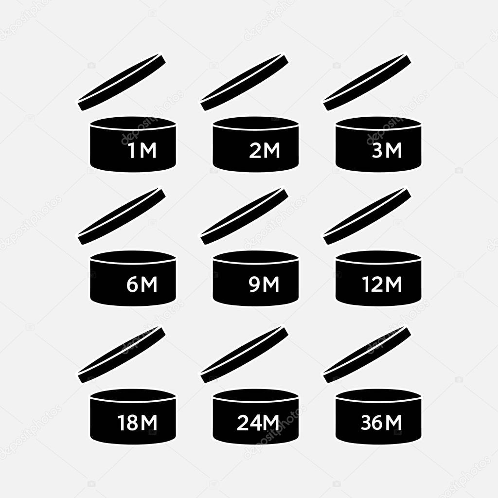Vector illustration, flat design. Period After Opening Symbol
