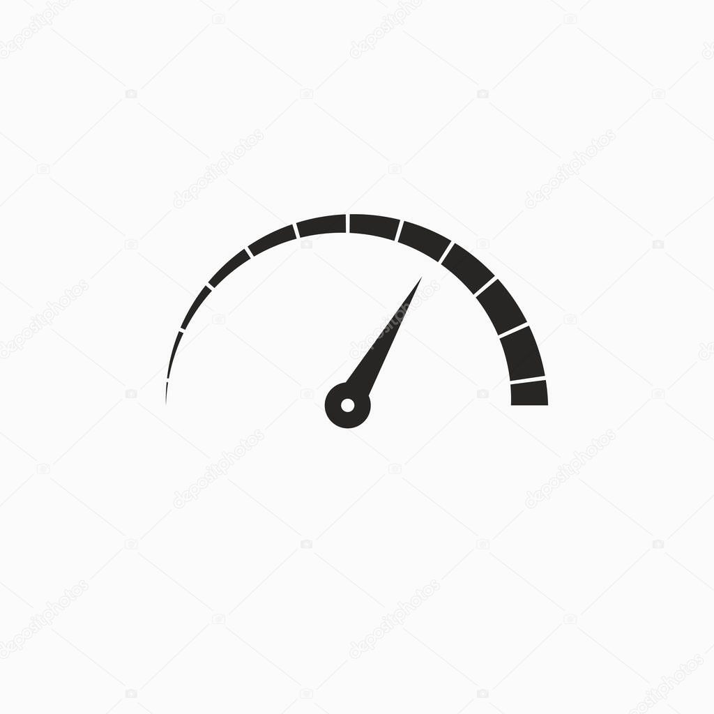 Vector illustration, flat design Speed, speedometer icon