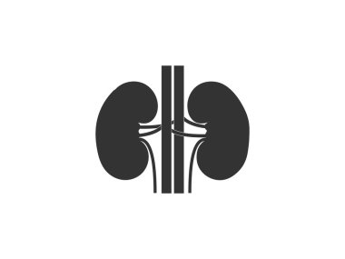 Vektör çizimi, düz tasarım. Böbrek medikal organ ikonu