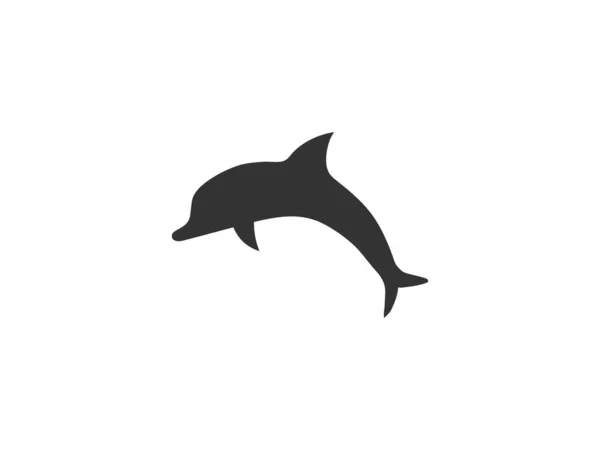 Векторная Иллюстрация Плоский Дизайн Икона Дельфина — стоковый вектор