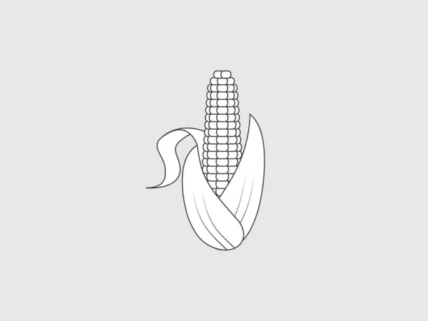 Vector Illustration Flat Design Corn Food Icon — Stock Vector