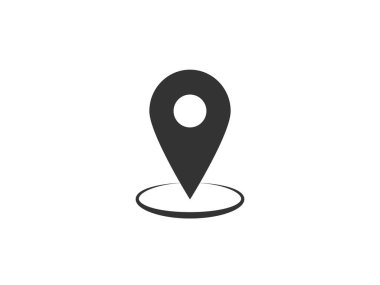 Konum, harita işaretleyici simgesi. Vektör illüstrasyonu, düz tasarım.