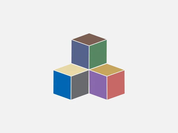 盒子，立方体图标。矢量图解，平面设计. — 图库矢量图片