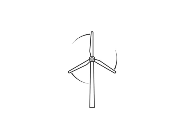 Энергия ветра, икона ветряной турбины. Векторная иллюстрация, плоский дизайн . — стоковый вектор
