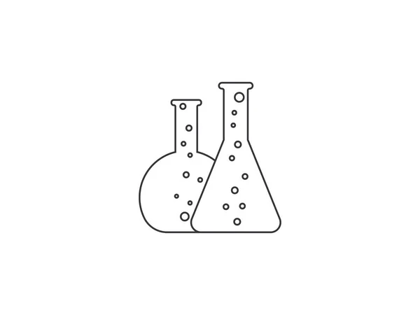 Vector Illustration Flat Design Biology Experiment Flask Icon — Stock Vector