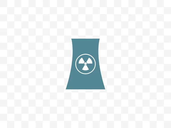 Chladící věž, ikona jaderné elektrárny. Vektorová ilustrace, plochý design. — Stockový vektor