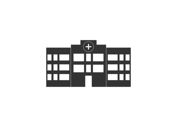 Векторная Иллюстрация Плоский Дизайн Здание Клиники — стоковый вектор