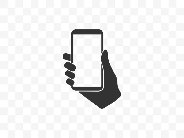 Векторная Иллюстрация Плоский Дизайн Мобильный Телефон Руке — стоковый вектор