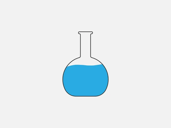 Vector Illustration Flat Design Biology Experiment Flask Icon — Stock Vector