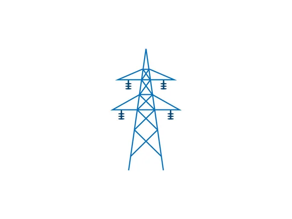 Ilustración Vectorial Diseño Plano Torre Eléctrica Icono Energía — Vector de stock