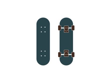 Kaykay, kaykay ikonu. Vektör illüstrasyonu, düz tasarım.