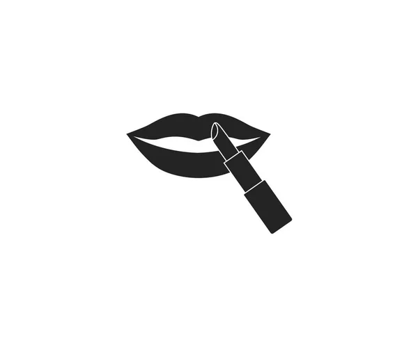 Labios, lápiz labial, icono de maquillaje. Ilustración vectorial, diseño plano. — Archivo Imágenes Vectoriales