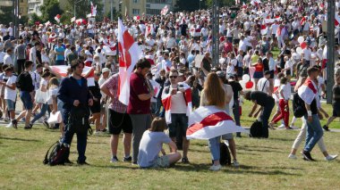 Özgürlük Yürüyüşü Beyaz Rusya 'da Barışçıl Protestolar.