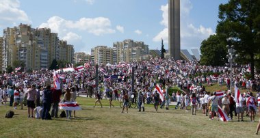 Özgürlük Yürüyüşü Beyaz Rusya 'da Barışçıl Protestolar.