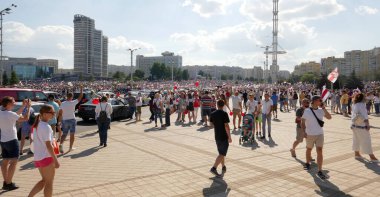Özgürlük Yürüyüşü Beyaz Rusya 'da Barışçıl Protestolar.