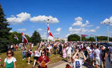 Özgürlük Yürüyüşü Beyaz Rusya 'da Barışçıl Protestolar.