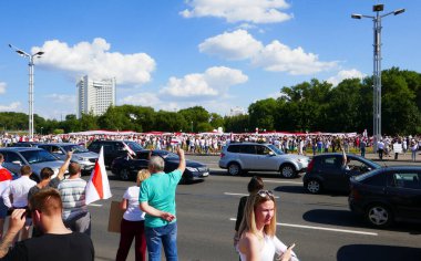 Özgürlük Yürüyüşü Beyaz Rusya 'da Barışçıl Protestolar.
