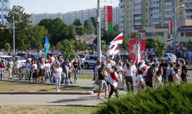 Özgürlük Yürüyüşü Beyaz Rusya 'da Barışçıl Protestolar.