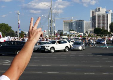 Özgürlük Yürüyüşü Beyaz Rusya 'da Barışçıl Protestolar.
