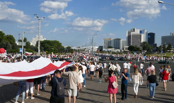 Марш Свободу Мирные Протесты Беларуси — стоковое фото
