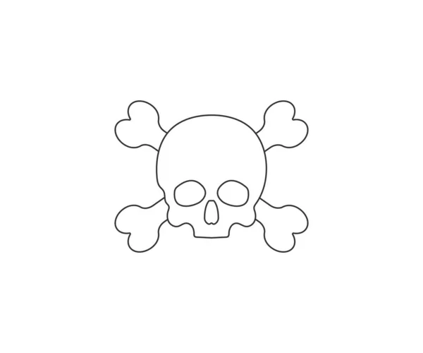 Skull Bone Halloween Icon Vector Illustration Flat — Stock Vector